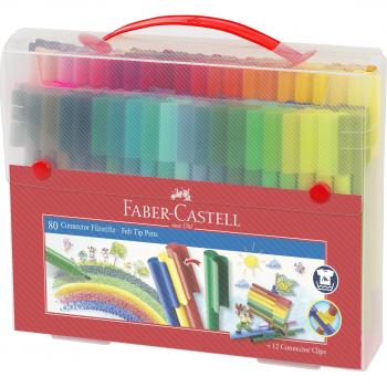 Crayons de couleur Faber Castell Connector malette 80 pièces
