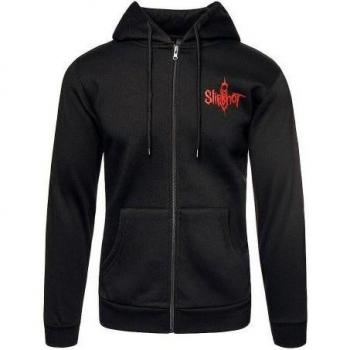 Felpa con cappuccio e zip intera Slipknot nera da donna con stella a 9 punti