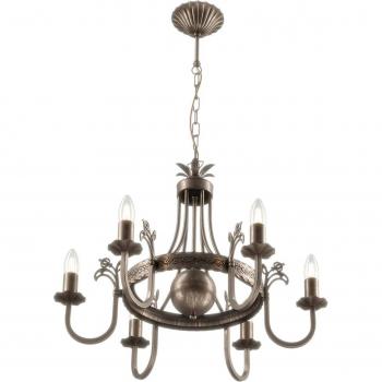 Lustre Noir Jupiter Château à 6 Lampes Artisan