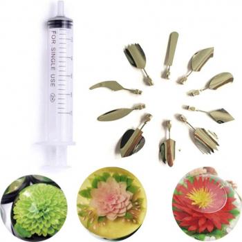 DIY Cake Decorating Nozzle Set with Syringe for Jelly Art