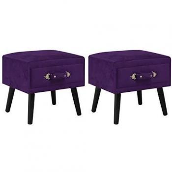 Vida XL Twin Nightstands – Elegant Black Velvet