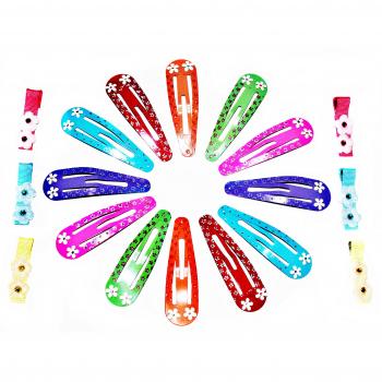 6 épingles à chignon multicolores motif fleurs 5 cm