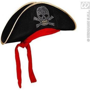 Cappello Pirata Widmann: Cappello da Pirata in Velluto con Teschio Borchiato e Bandana