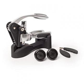 Premium 4‑Part Wine Accessory Collection – Lever‑Corkscrew, Vacuum Bottle Stoppers & Foil Cutter