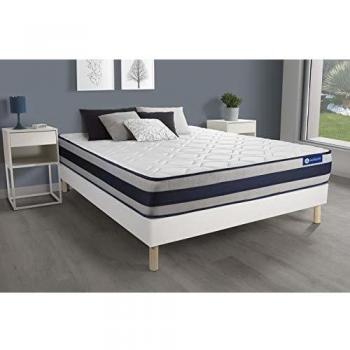 Ensemble Sommiers et Matelas Actiflex Ergo 140x200 – 5 zones de confort, épaisseur 24 cm, kit blanc