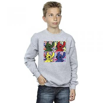 Disney Lilo & Stitch Kids' Pop Art Sweater – Grey, 5‑6 Years