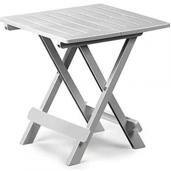 Table d’appoint balcon jardin terrasse extérieur 45 × 43 × 50 cm – Blanc