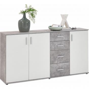 Albi Buffet L160 cm in Cemento e Bianco