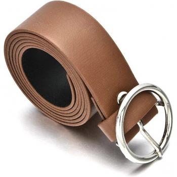 Ceinture pour femmes en faux cuir avec boucle ronde