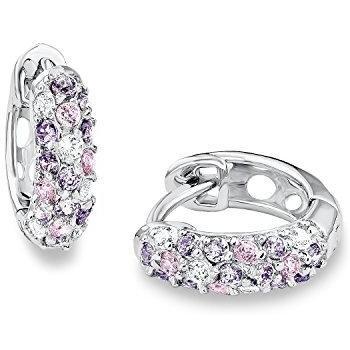 Pendientes de Plata Rhodinizada con circonitas