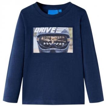 T-shirt Bambino Maniche Lunghe Blu Marino Mélange 92