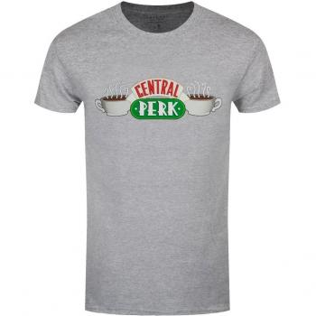 Men's Central Perk Logo Retro TV Tee in Heather Grey