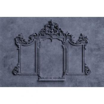 Papier Peint 3D Bleu avec Moulures