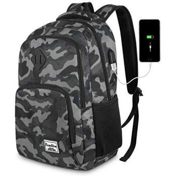 Sac à dos ordinateur portable YAMTON avec port de charge USB et compartiment pour ordinateur portable 15,6 pouces pour homme et femme