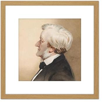 Artery8 Elegant Oak: 8x8 Wagner Composer Portrait in Wood Frame