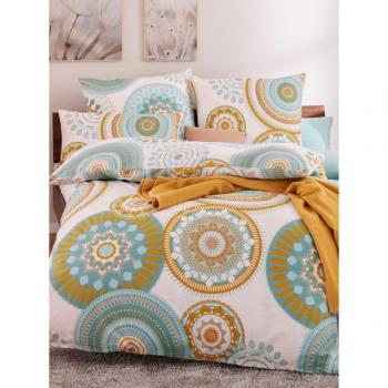 Helline Linge de Chambre Flanelle Fine Écru-Jade Imprimé