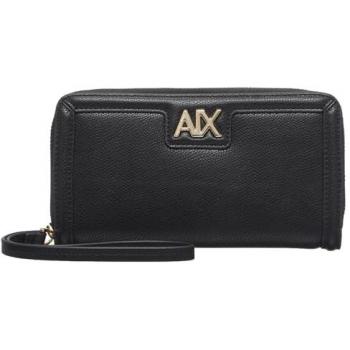 Armani Exchange Black Leather Wallet, Female, One Size