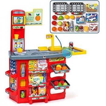Supermercado con 20 accesorios y carrito de la compra. Scanner con sonido.10