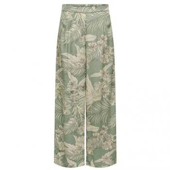 Pantalón Only de mujer verde estampado