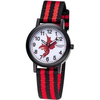 Regent Quarzuhr F1475 in Schwarz & Rot – Kinderlernuhren