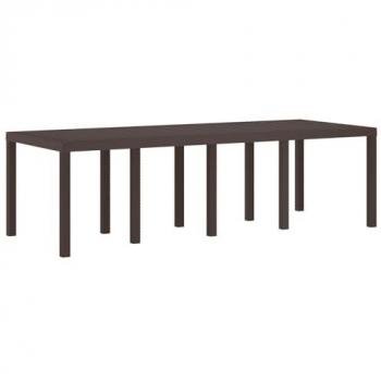 Table d'extérieur VidaXL Marron – 250 x 100 cm, polyrotin, 8 places