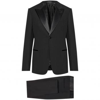 Emporio Armani Black Single Breasted Wool Tuxedo, 2XL