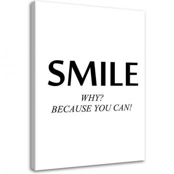 Arte Motivazionale Sorriso 40x60, Tela B/N