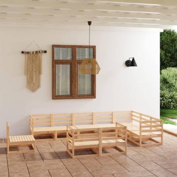 Garden Relaxation Set: 10 Pieces, Solid Pine, VidaXL