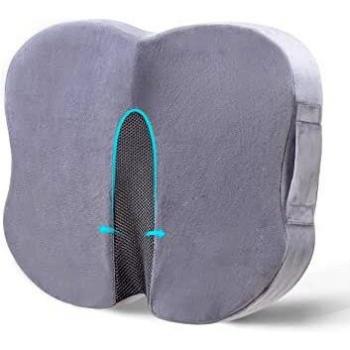 Orthopädisches Sitzkissen zur Druckentlastung des Rückens, TravelEase Memory-Schaum Sitzkissen für Bürostuhl, Rollstuhl, Autositz, Schwangerschaft