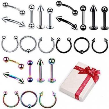 Juego de Piercing Acero Quirúrgico Crazy-M 3 Colores