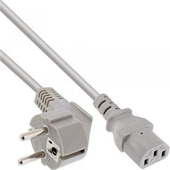 InLine® 22526 Power Cable, Schuko CEE-7/7 90° Plug to IEC-60320-C16 Socket, 5 m, Black