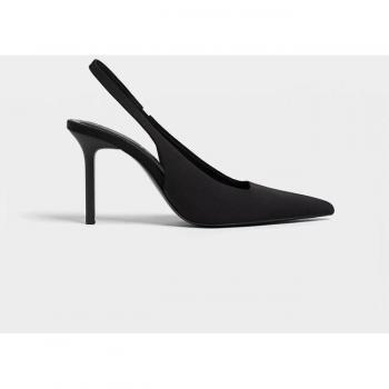 Scarpe tacco nero aperte sul tallone Stradivarius 41