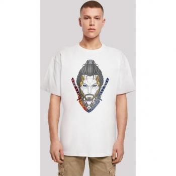 F4NT4STIC White Cyberpunk Samurai Tee – Herren, 100 % Baumwolle