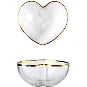 Gold Inlay Edge Glass Fruit Plate