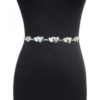Ladies Love Buckle Metal Chain Waist Belt for Summer 2022