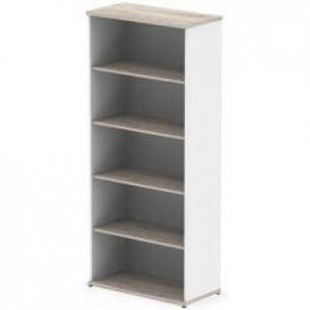 Impulse 2000mm Modern Bookcase Grey Oak/White