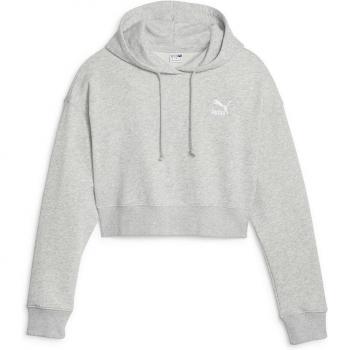 Felpa Puma Cropped grigia con cappuccio donna