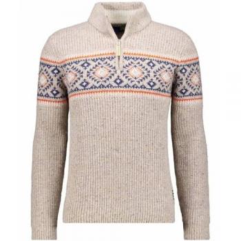 RAGMAN Herren Pullover – Rundhals, beige, 80 % Wolle/20 % Nylon