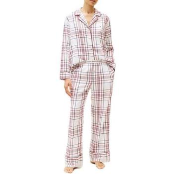 Tommy Hilfiger Relaxed‑Fit Pyjama & Hausschuhe – Offwhite, Viskoseanteil, Größe M Frauen
