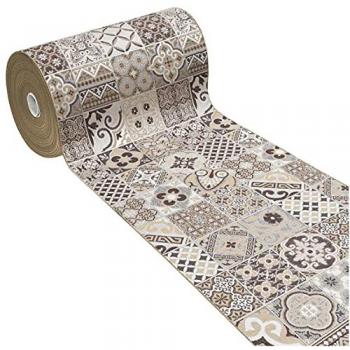 Tapis Gobelin Antidérapant pour Cuisine Beige 54x280 cm