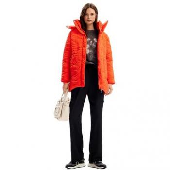 Cappotto Lungo Imbottito da Donna Desigual Aarhus Arancione