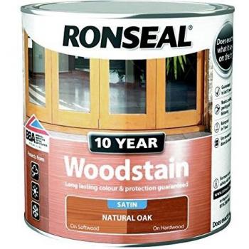Ronseal 10 Year Natural Oak Satin Quick Dry Wood Stain 2.5L