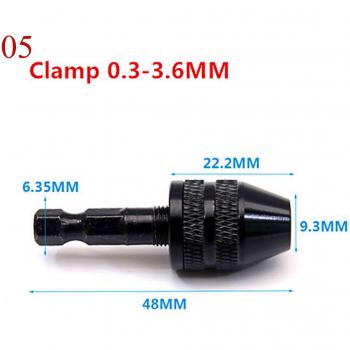 Mini portabrocas adaptador de eje de taladro 0,3‑6,5 mm