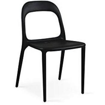 Sedia da esterno in plastica nera