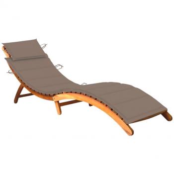 Lettino Prendisole da Giardino con Cuscino Massello di Acacia cod mxl 75563