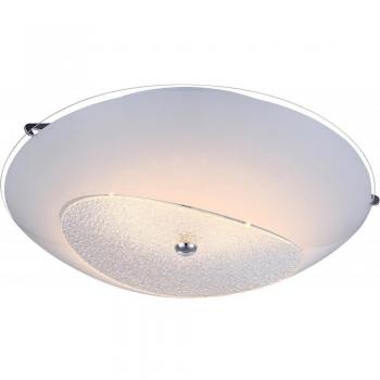 Runde chromierte Glaskristall-LED-Decke – Opal Glas, 18 W – Globo KESSY 48253‑18