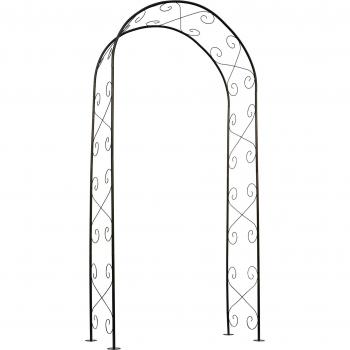 Pergola Arche Métallique avec Volutes, noir
