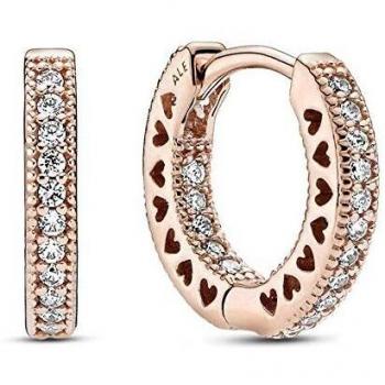 Pendientes de Aro Corazón en Pavé de Pandora Jeweler