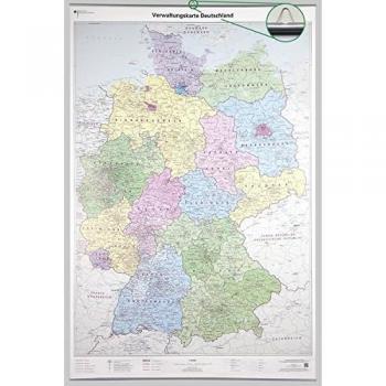 Verwaltungskarte Deutschland 1 : 750 000: Wandkarte mit Aufhänger und Bestäbung