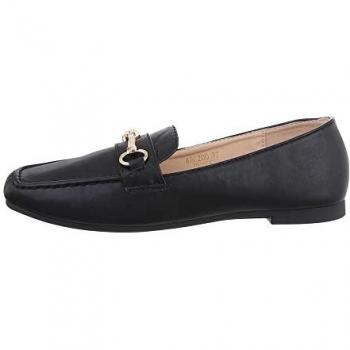 Ital-Design Damen Mokassins Gr. 38 Schwarz